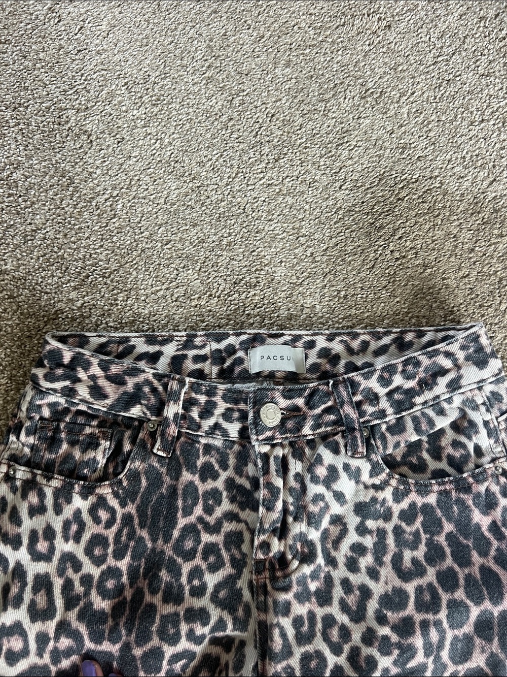 PacSun Leopard Print Wide-Leg Pants in Black and Brown - Picture 2 of 5